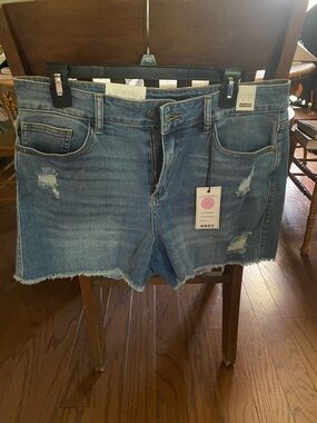 Judy Blue Light Blue Distressed Denim Jean Shorts
